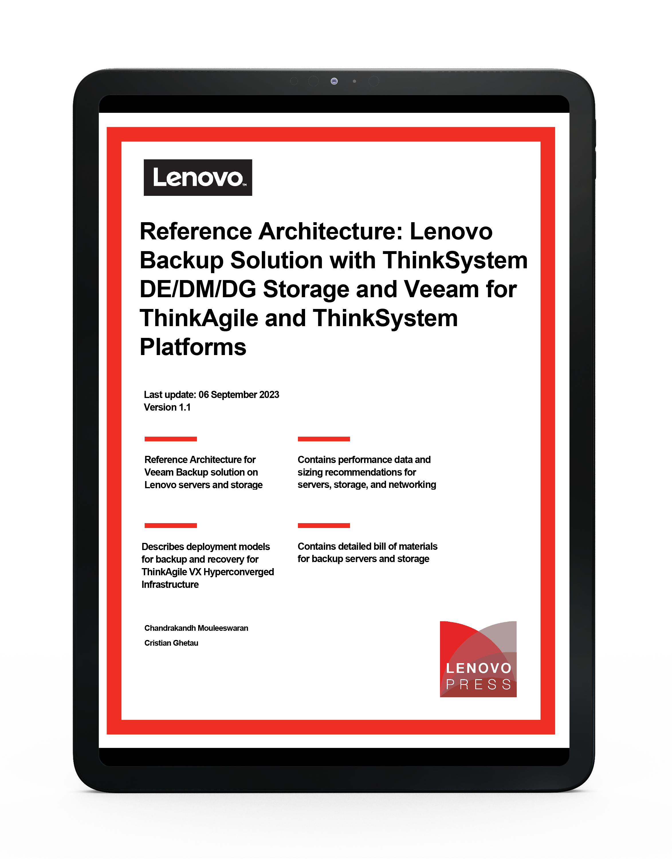Reference Backup Material Reference Architecture: Lenovo Backup Solution with ThinkSystem DE/DM ...